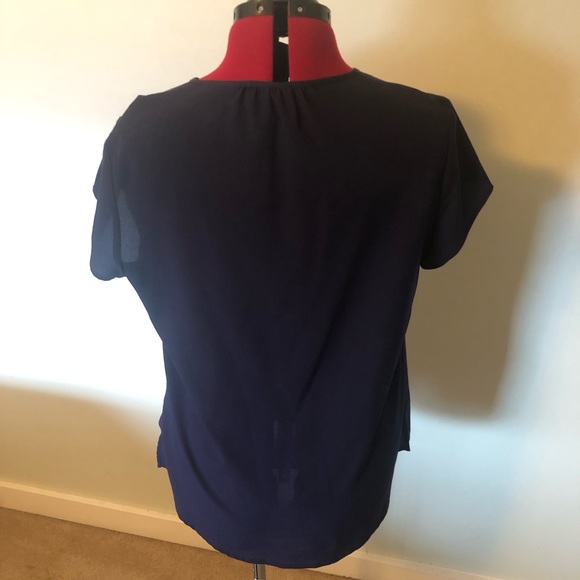 Large Dark Blue 1/4 zip blouse Anne Klein - Picture 2 of 6